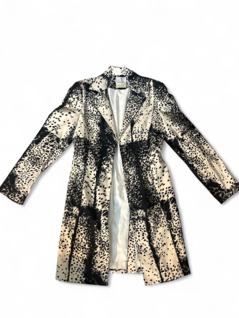Vintage Cache x Alberto Makali  Black and White Printed Trench Coat M